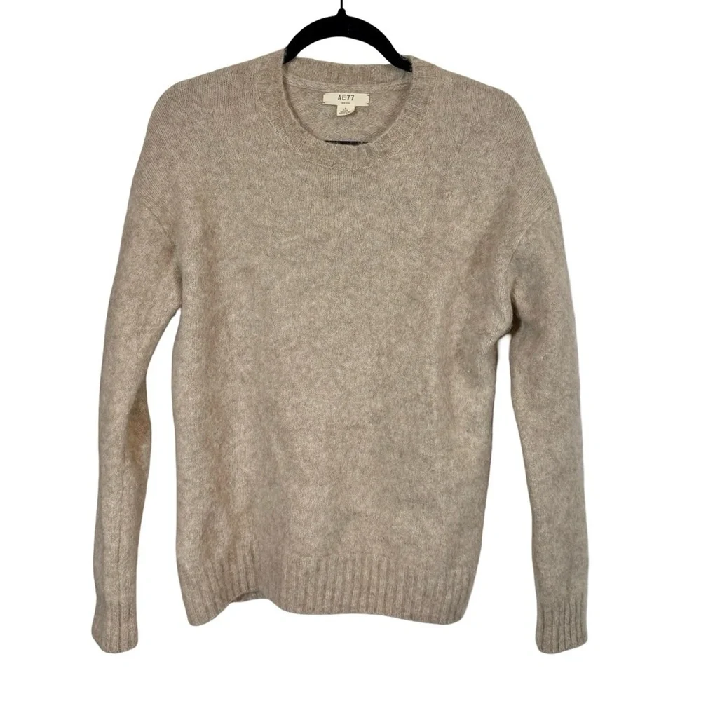 AE77 Premium Alpaca-Blend Sweater in Light Brown American Eagle